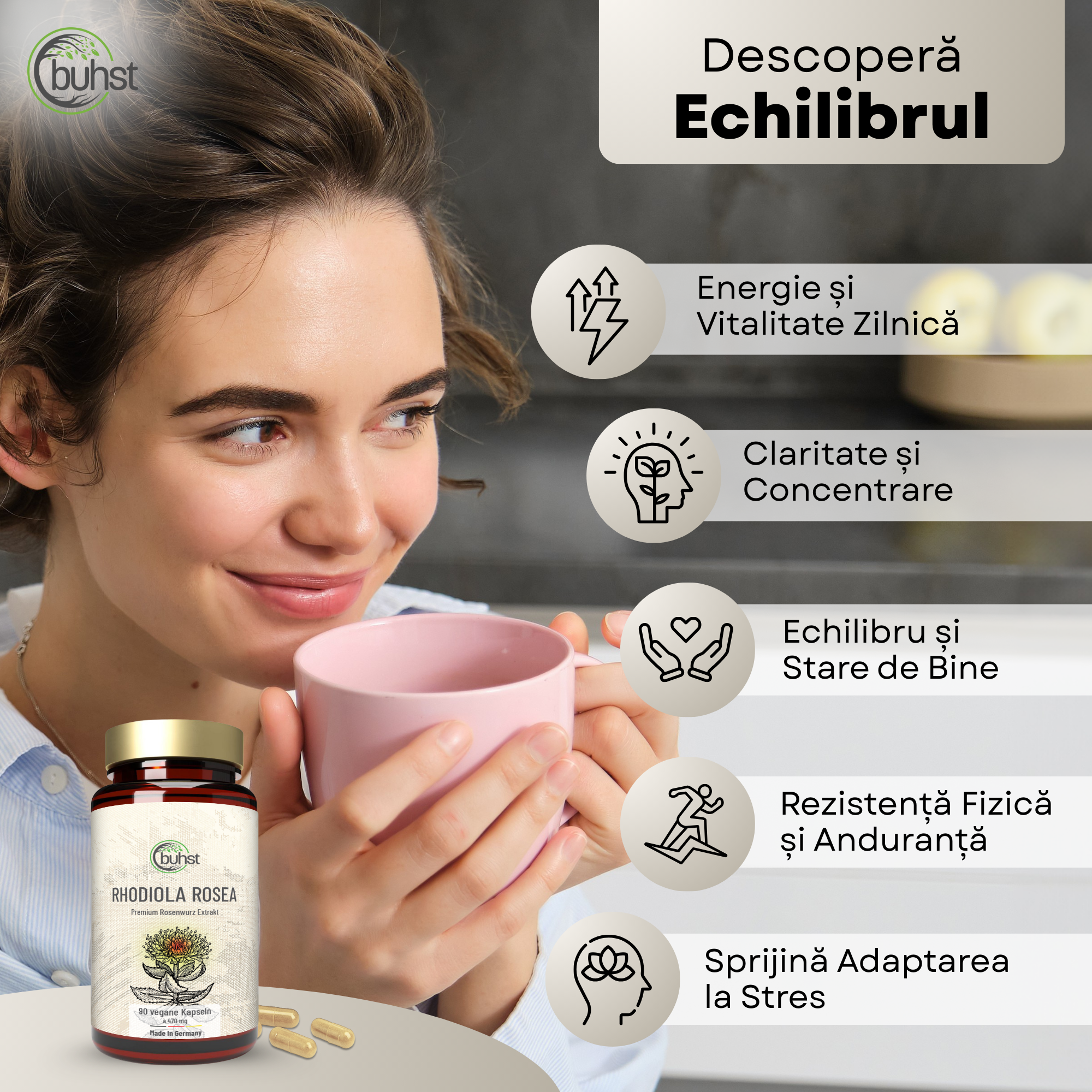 Rhodiola Rosea - 90 de capsule